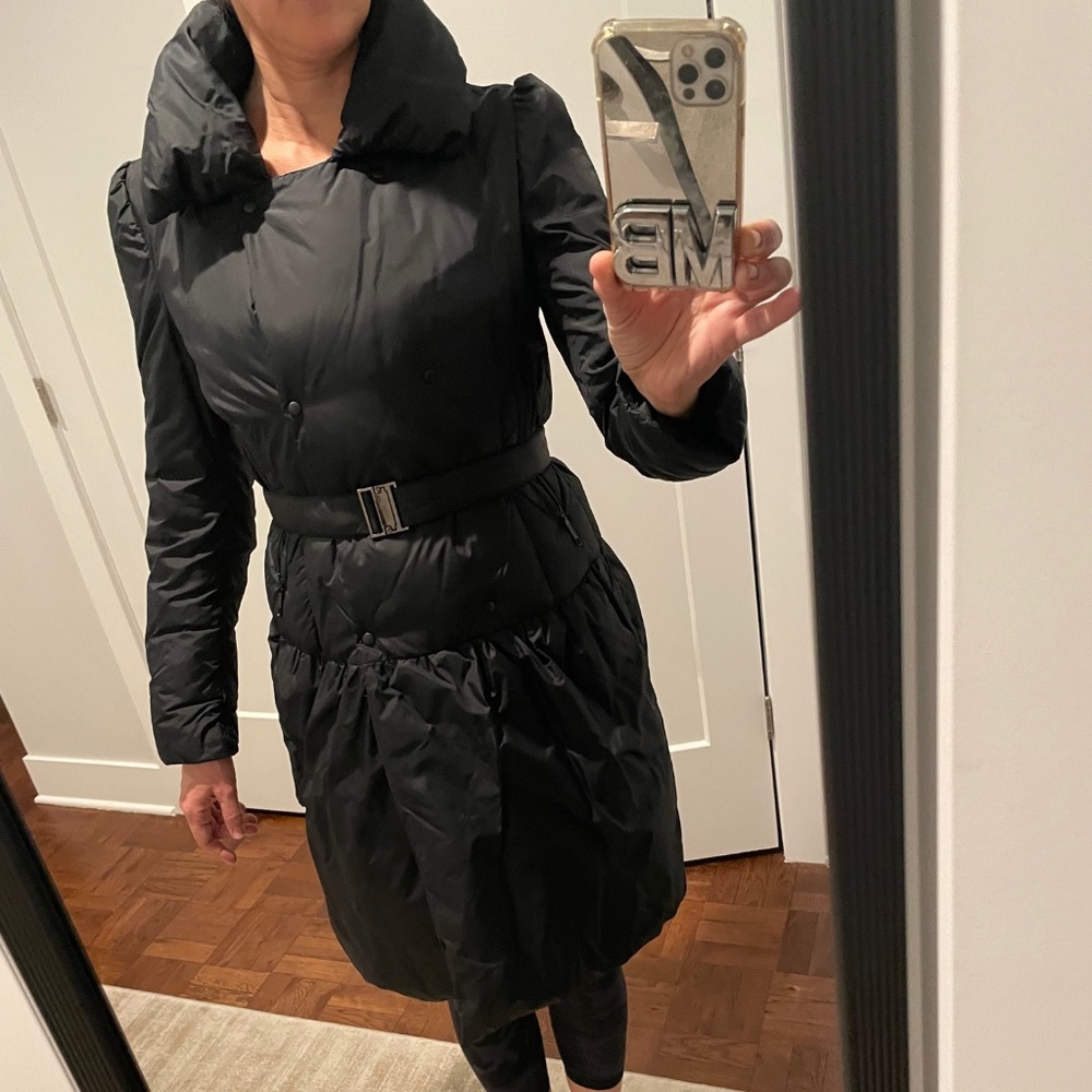 Ada Black Double Breasted Down Dress Coat - Size small